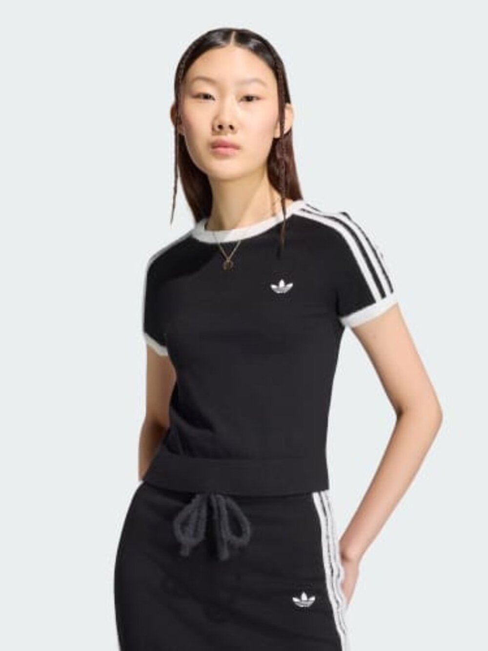 adidas Knitted Tee Black White Size S